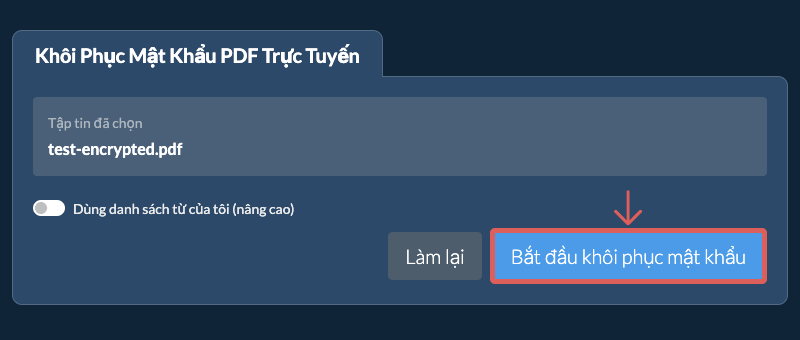 Bắt Đầu Khôi Phục