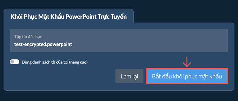 Bắt Đầu Khôi Phục