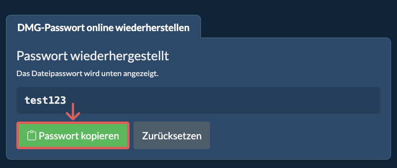 Passwort kopieren