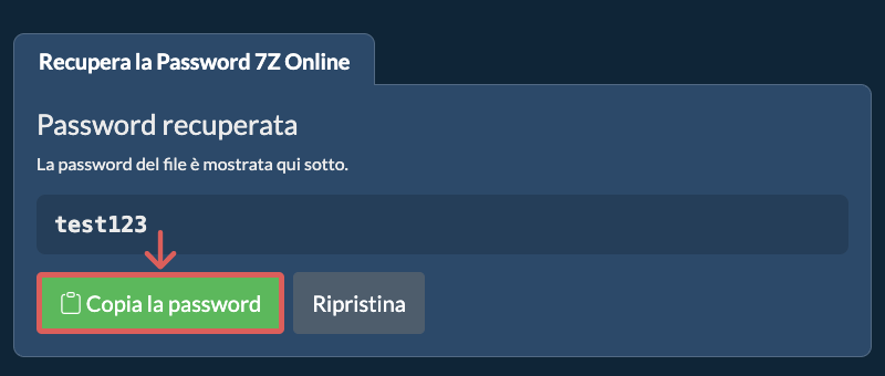 Copia la password