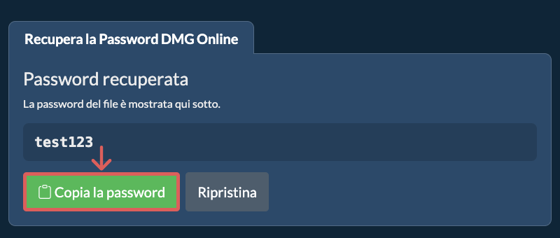 Copia la password