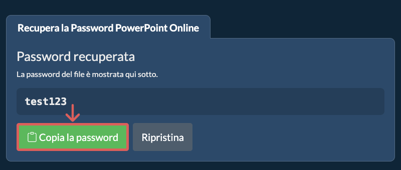 Copia la password