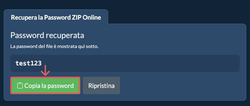 Copia la password
