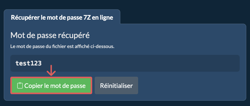 Copier le mot de passe