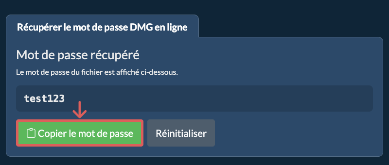 Copier le mot de passe
