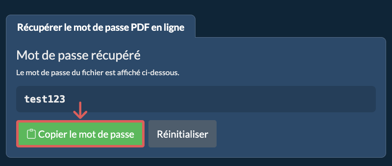 Copier le mot de passe