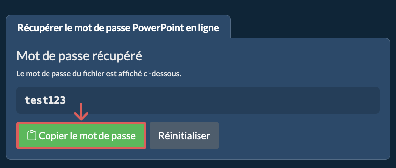 Copier le mot de passe