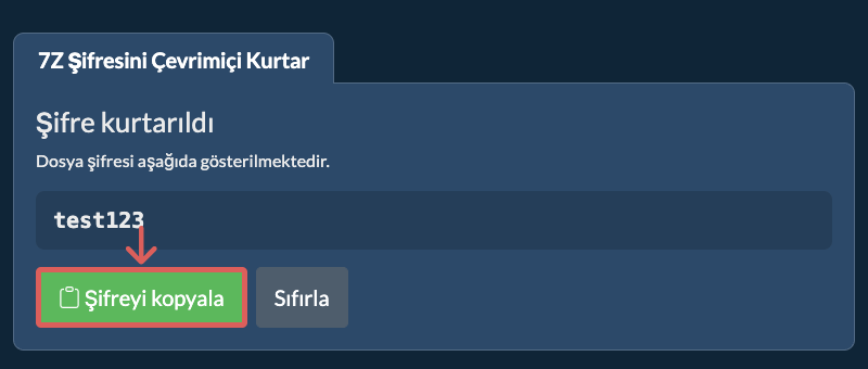 Şifreyi Kopyala