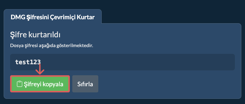 Şifreyi Kopyala