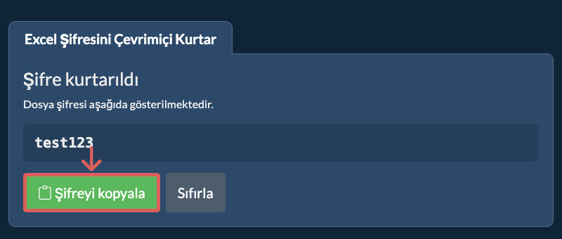 Şifreyi Kopyala