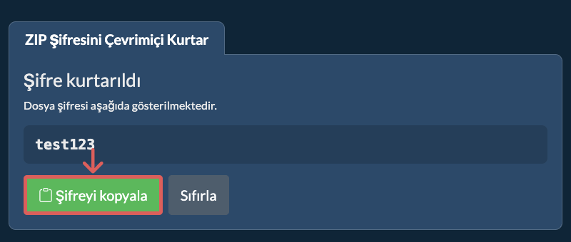 Şifreyi Kopyala