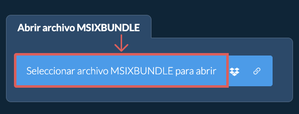 Abrir archivo MSIXBUNDLE