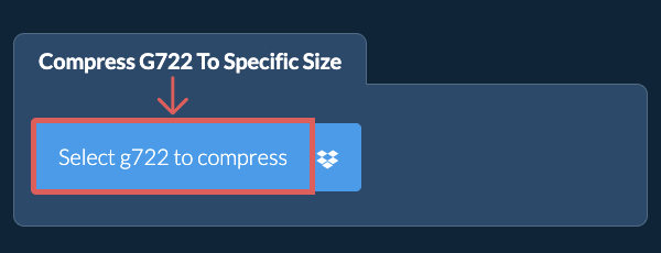 Compress g722 Below a specific size