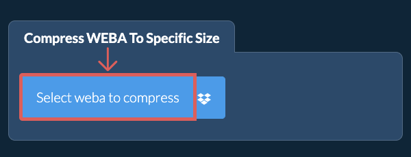 Compress weba Below a specific size