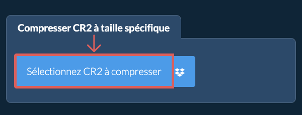 Compresser CR2 à une taille spécifiquekb en ligne