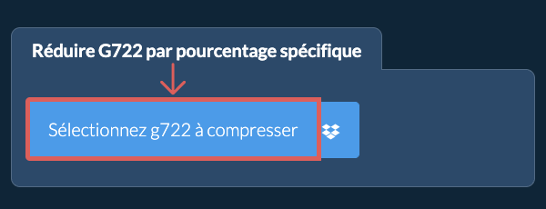 Réduire la Taille de g722 De votre pourcentage spécifique