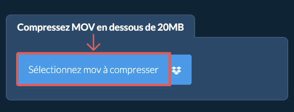 Compressez mov en dessous de 20MB