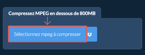 Compressez mpeg en dessous de 800MB