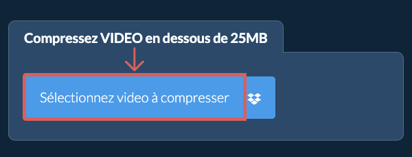 Compressez video en dessous de 25MB