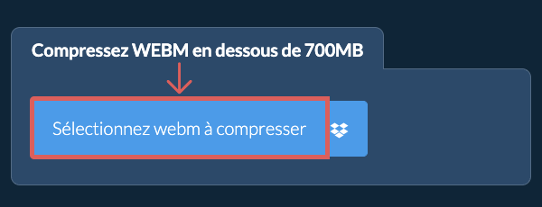 Compressez webm en dessous de 700MB