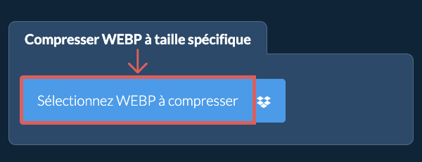 Compresser WEBP à une taille spécifiquekb en ligne
