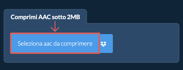 Comprimi aac sotto 2MB