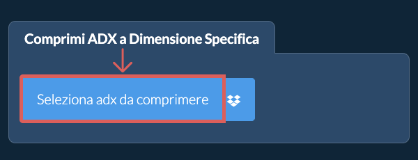 Comprimi adx sotto una dimensione specifica