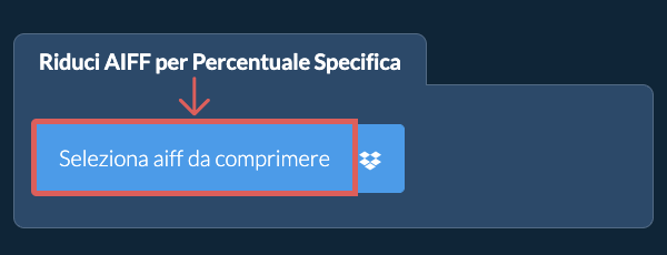 Riduci Dimensione di aiff Del una percentuale specifica