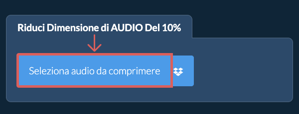 Riduci Dimensione di audio Del 10%