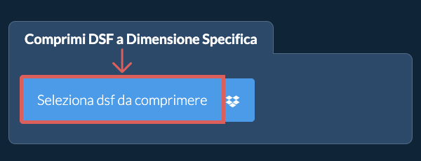Comprimi dsf sotto una dimensione specifica
