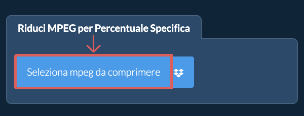 Riduci Dimensione di mpeg Del una percentuale specifica