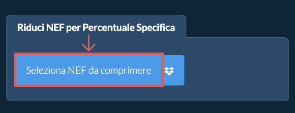 Riduci la dimensione di NEF del una percentuale specifica