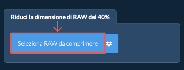 Riduci la dimensione di RAW del 40%