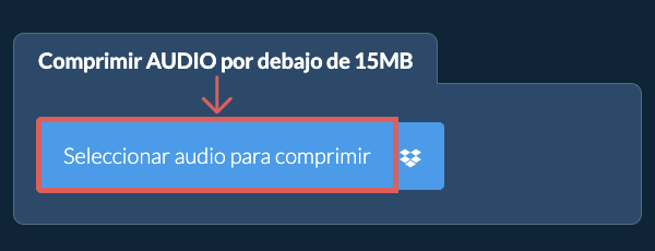 Comprimir audio por debajo de 15MB