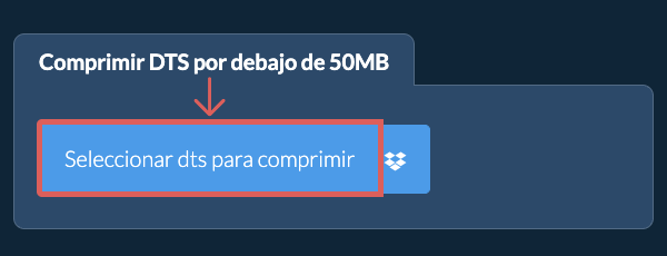 Comprimir dts por debajo de 50MB