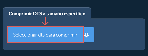 Comprimir dts por debajo de un tamaño específico
