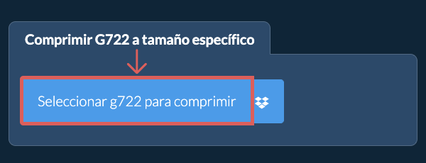 Comprimir g722 por debajo de un tamaño específico