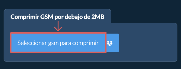 Comprimir gsm por debajo de 2MB