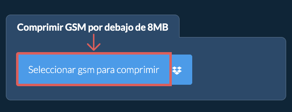 Comprimir gsm por debajo de 8MB