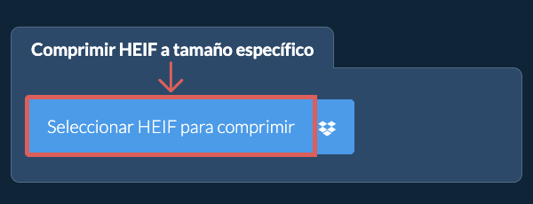 Comprimir HEIF a un tamaño específicokb en línea