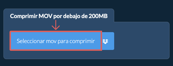 Comprimir mov por debajo de 200MB