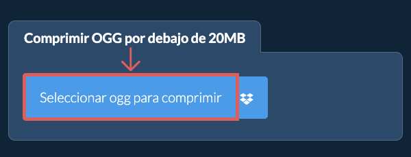 Comprimir ogg por debajo de 20MB