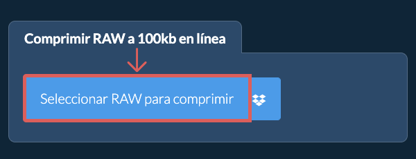 Comprimir RAW a 100kb en línea
