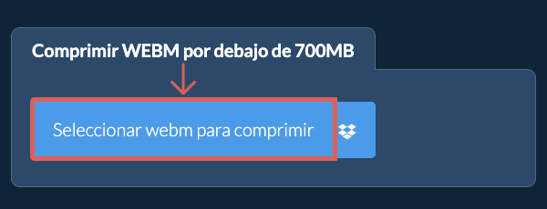 Comprimir webm por debajo de 700MB