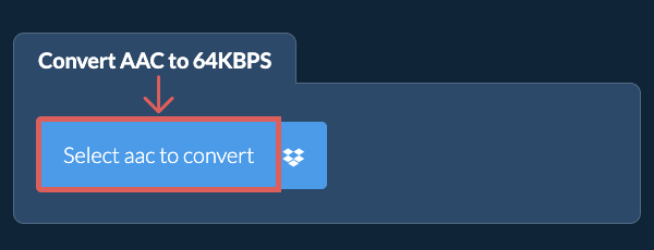 Convert aac to 64kbps