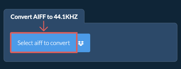 Select aiff to convert