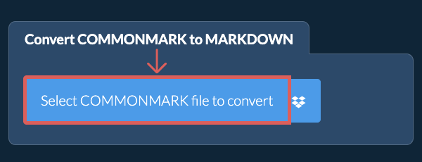 Convert COMMONMARK to MARKDOWN