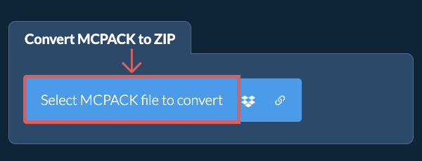 Convert MCPACK to ZIP