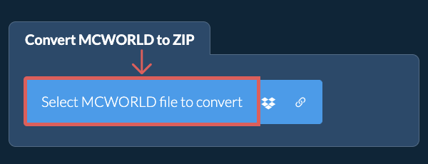 Convert MCWORLD to ZIP
