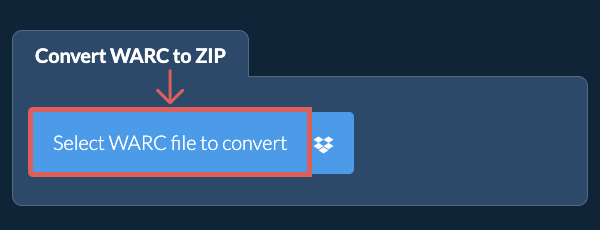 Convert WARC to ZIP